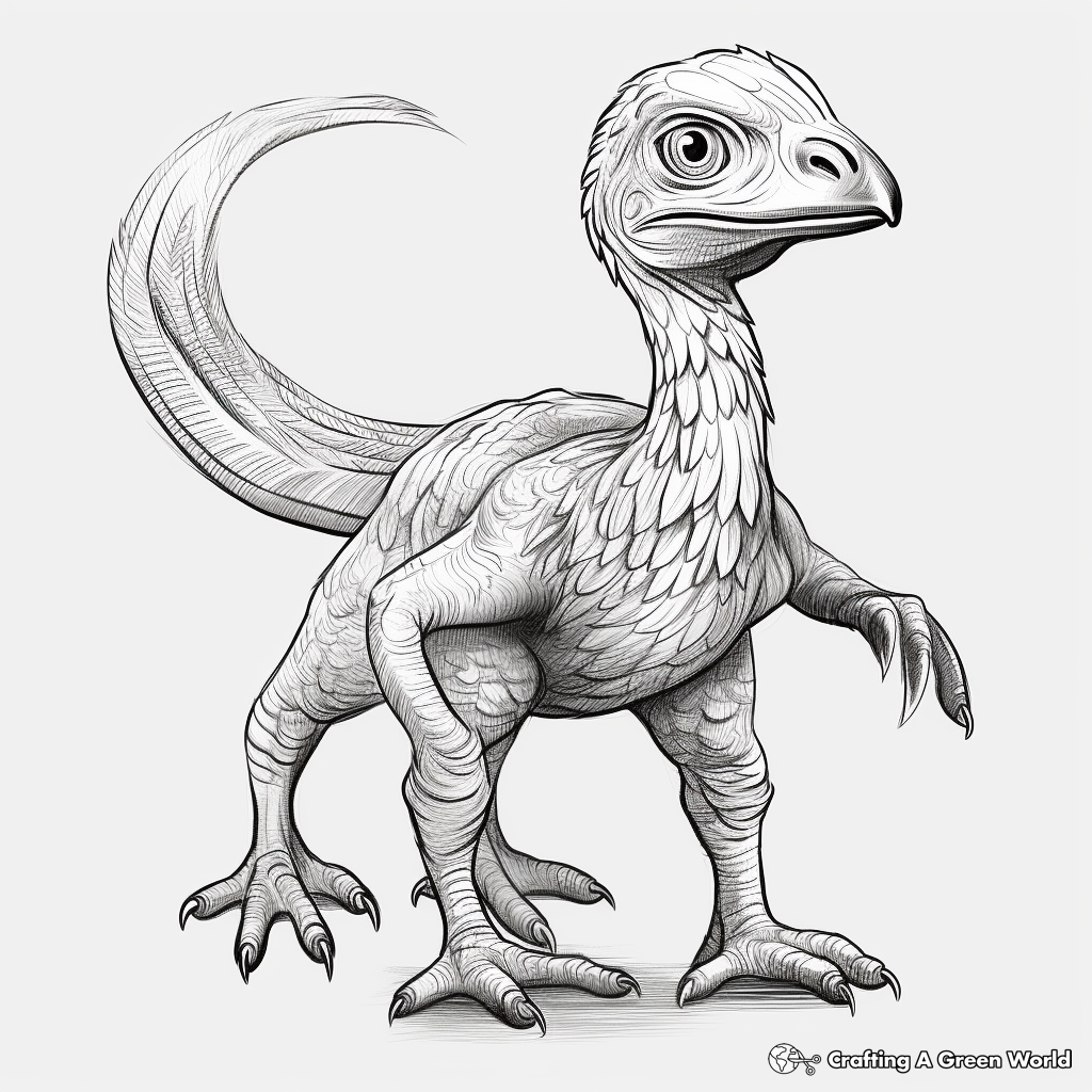 Realistic Velociraptor Coloring Sheets 1