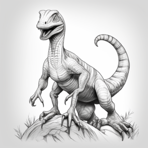 Realistic Velociraptor Coloring Sheets 4