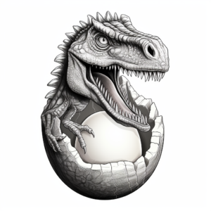 Realistic Velociraptor Egg Coloring Pages 2
