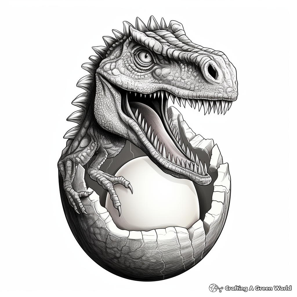 Realistic Velociraptor Egg Coloring Pages 2