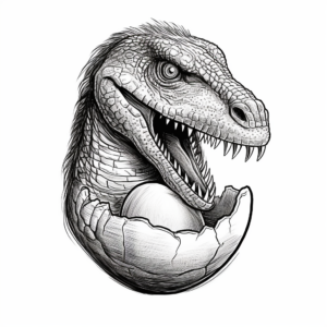 Realistic Velociraptor Egg Coloring Pages 3