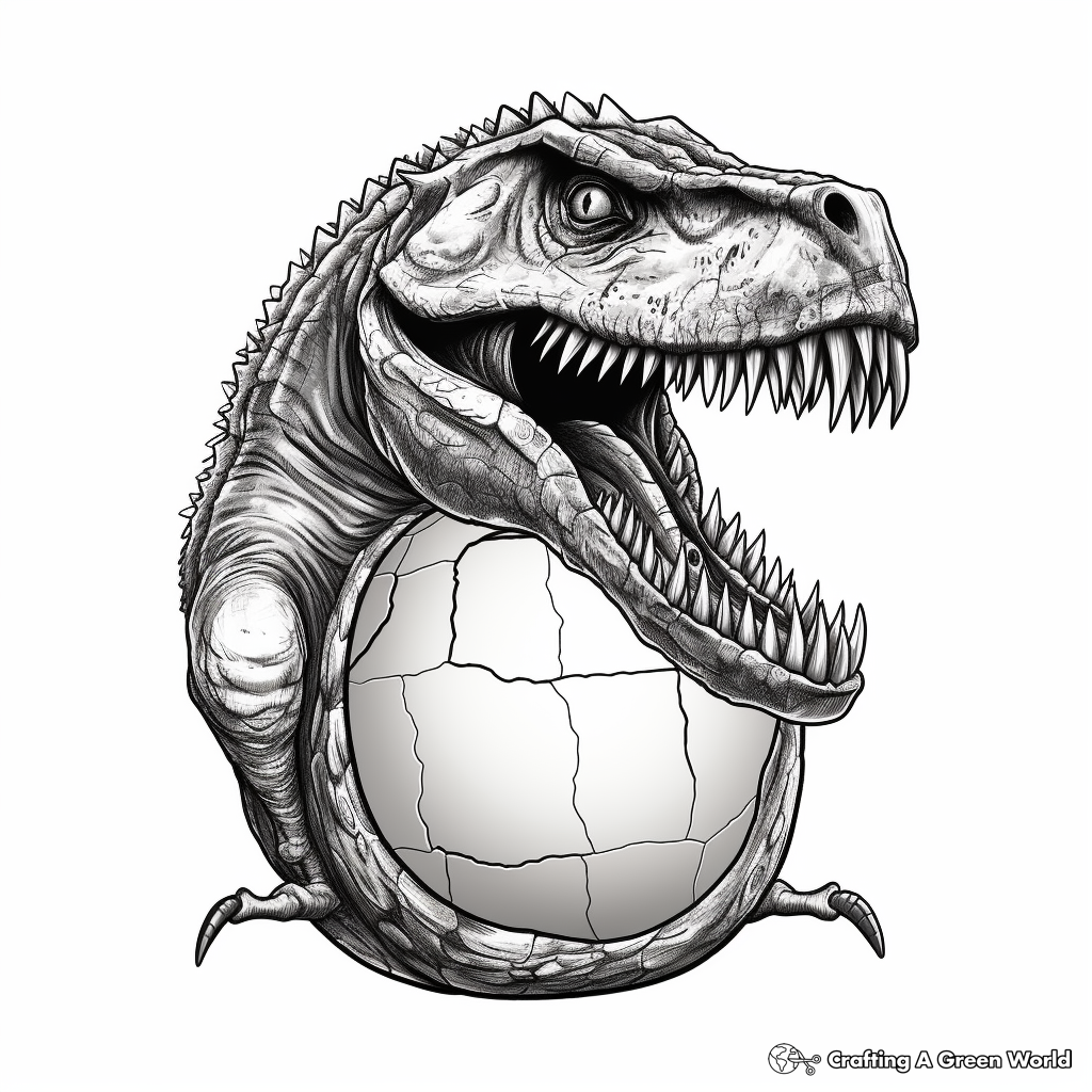 Realistic Velociraptor Egg Coloring Pages 4