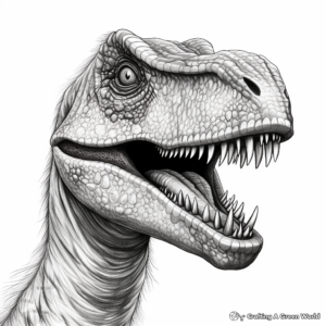 Realistic Velociraptor Head Coloring Sheets 1