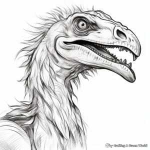 Realistic Velociraptor Head Coloring Sheets 2