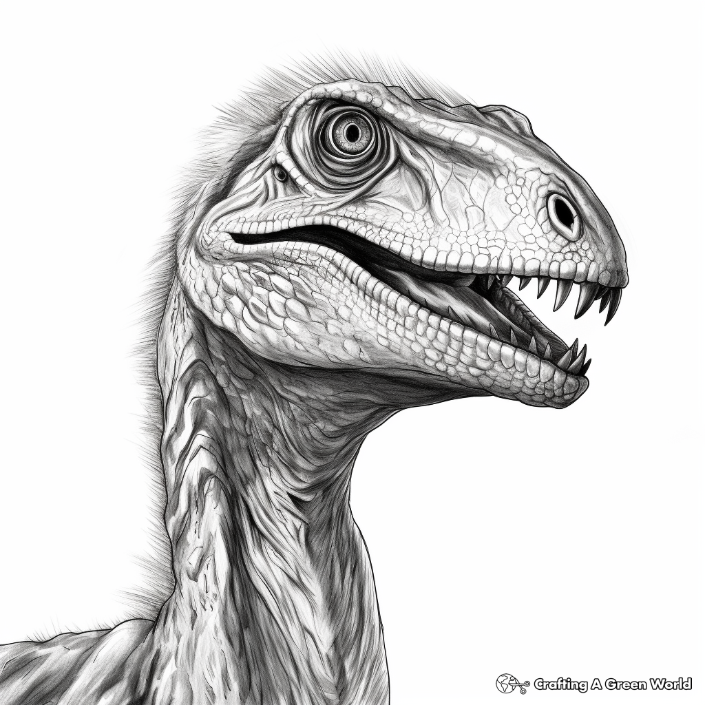 Realistic Velociraptor Head Coloring Sheets 4