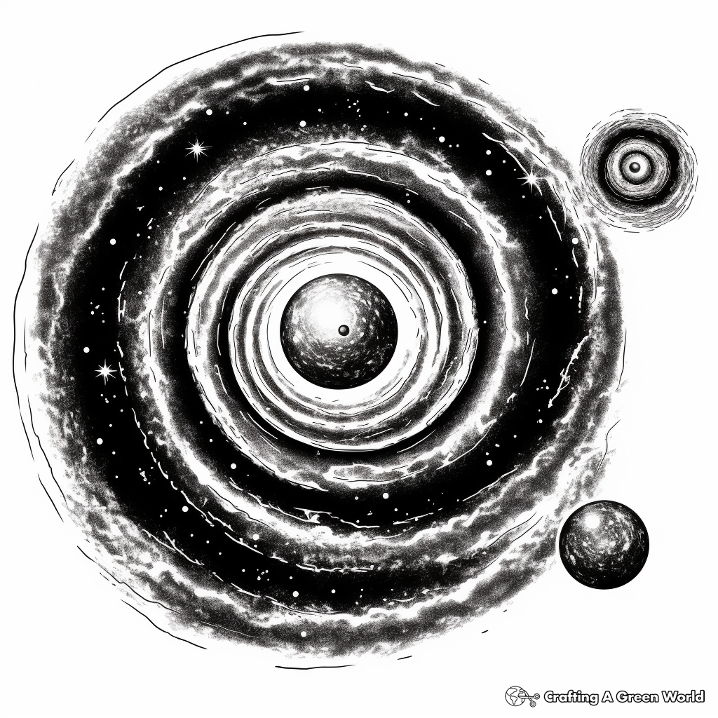 Realistic Whirlpool Galaxy Coloring Sheets 2