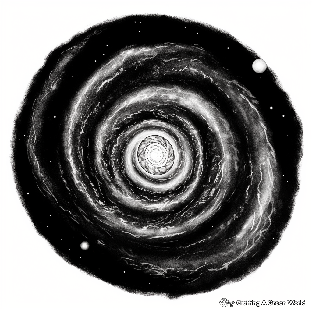 Realistic Whirlpool Galaxy Coloring Sheets 4