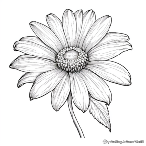 Realistic White Daisy Coloring Pages 1