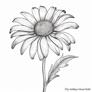 Realistic White Daisy Coloring Pages 2