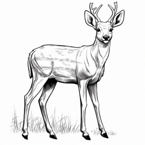 Realistic White-tail Deer Coloring Pages 2