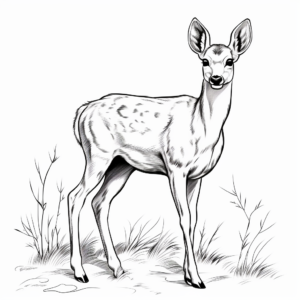 Realistic White-tail Deer Coloring Pages 4