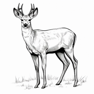 Realistic White-tailed Deer Coloring Pages 1