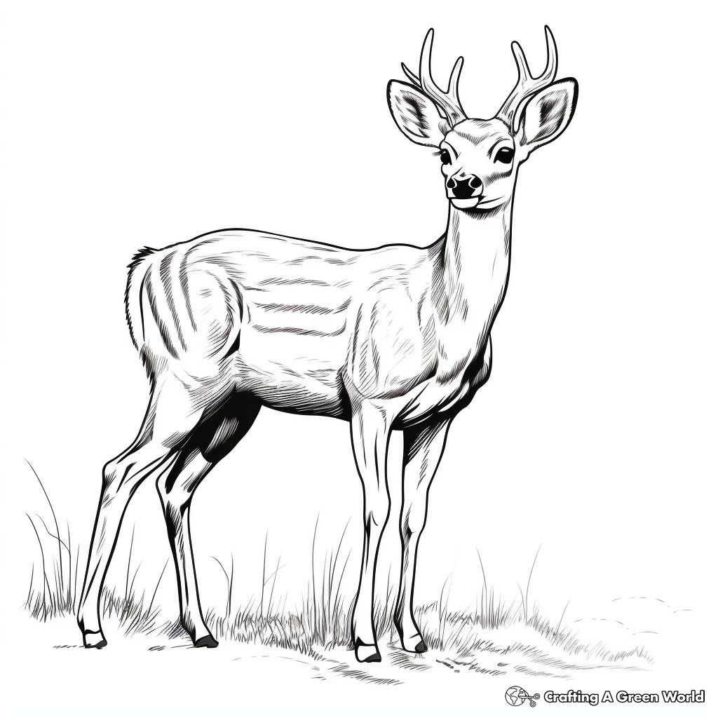 Realistic White-tailed Deer Coloring Pages 2
