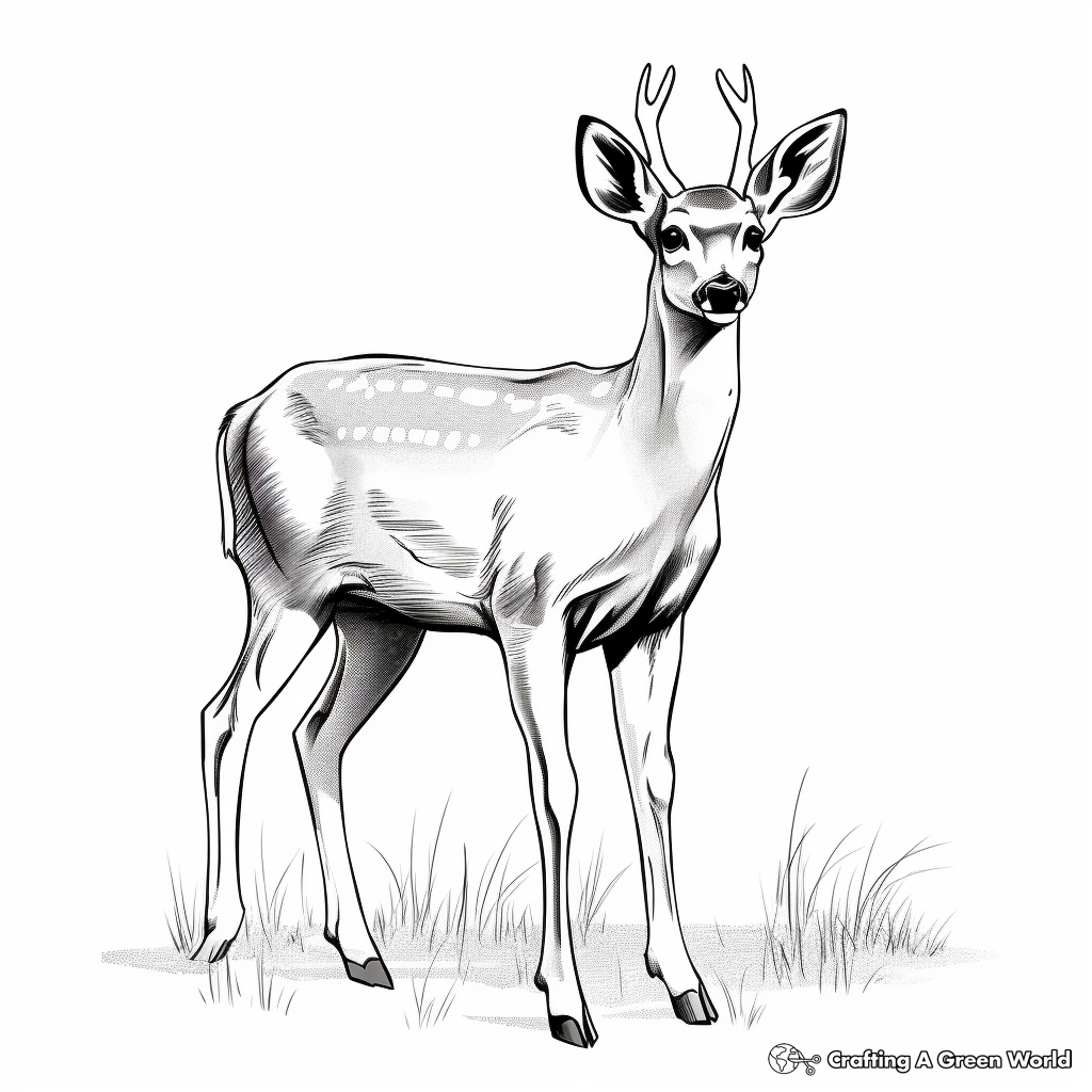 Realistic White-tailed Deer Coloring Pages 3