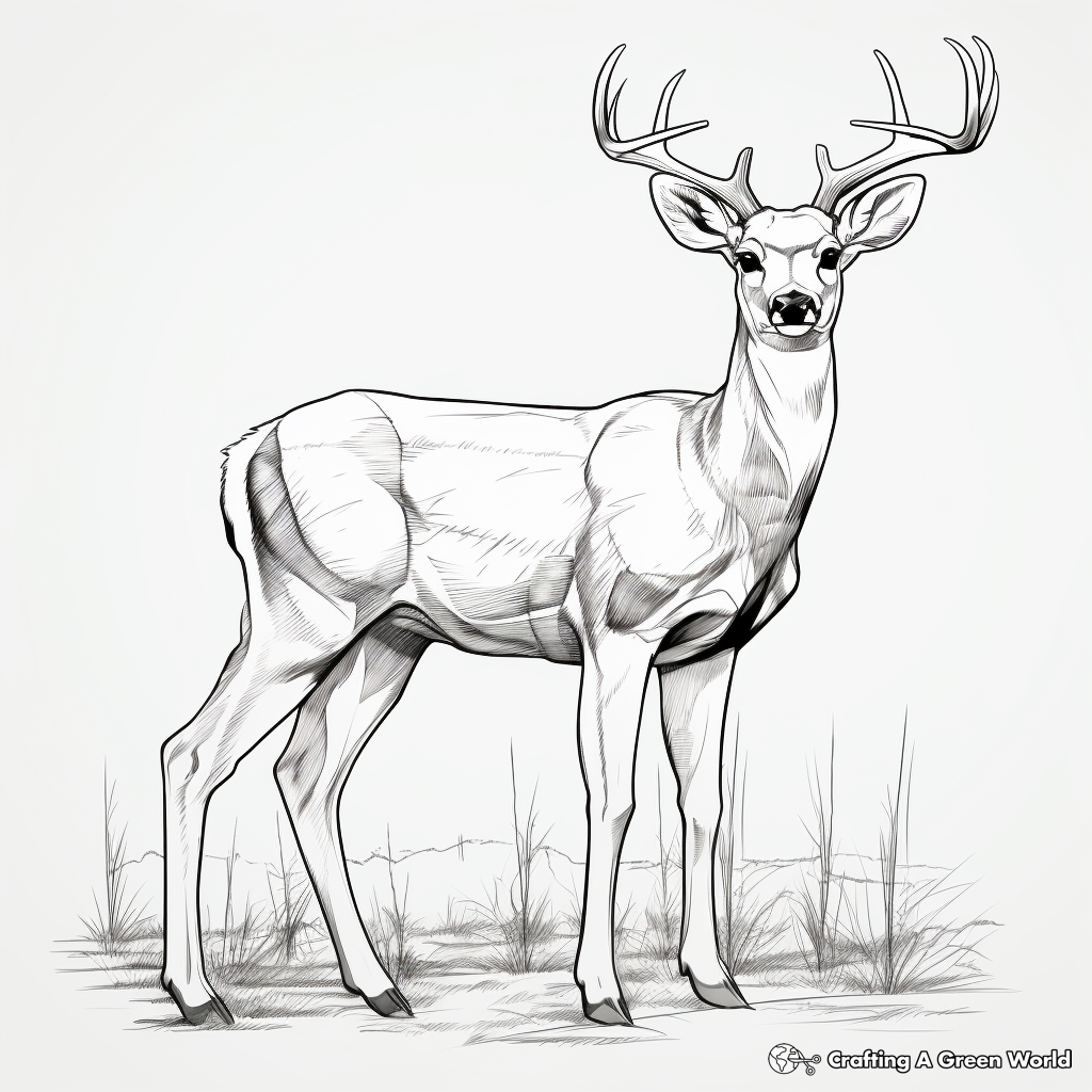 Realistic White Tailed Deer Coloring Pages for Artists 1
