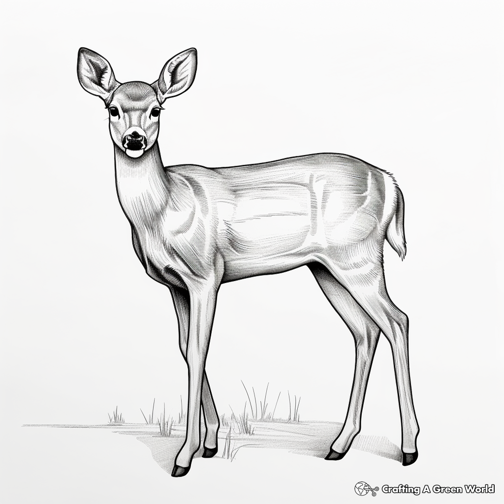 Realistic White Tailed Deer Coloring Pages for Artists 2