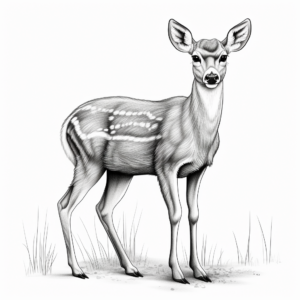 Realistic White Tailed Deer Coloring Pages for Artists 3