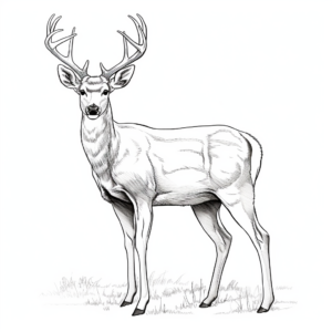 Realistic White-Tailed Deer Coloring Sheets 3
