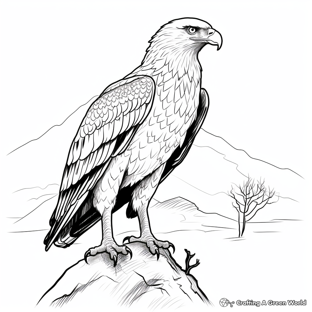 Realistic White-Tailed Eagle Coloring Pages 1