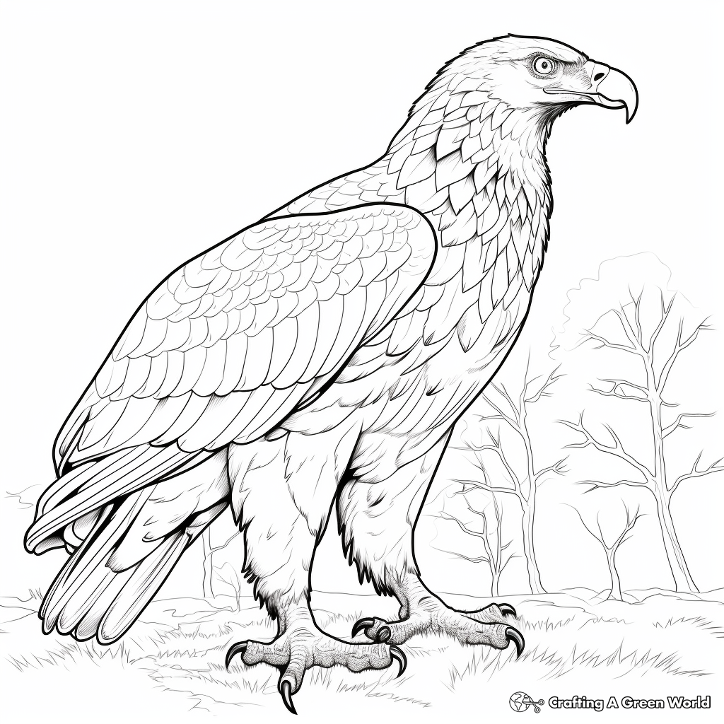 Realistic White-Tailed Eagle Coloring Pages 3
