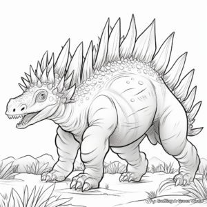 Realistic, Ancient Stegosaurus Dinosaur Coloring Pages 1