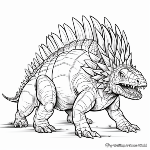Realistic, Ancient Stegosaurus Dinosaur Coloring Pages 2