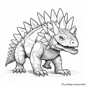 Realistic, Ancient Stegosaurus Dinosaur Coloring Pages 3