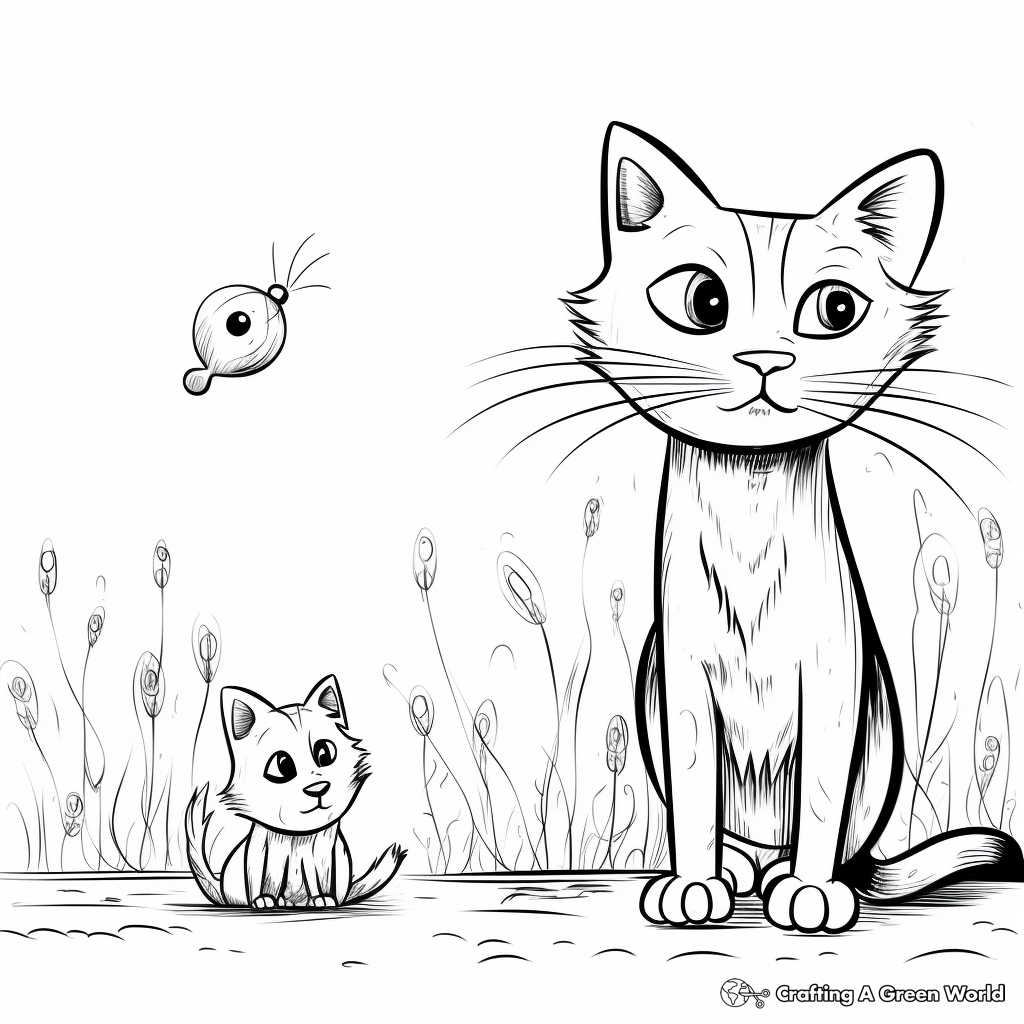 Reality-Based Cat and Mouse Interaction Coloring Pages 2