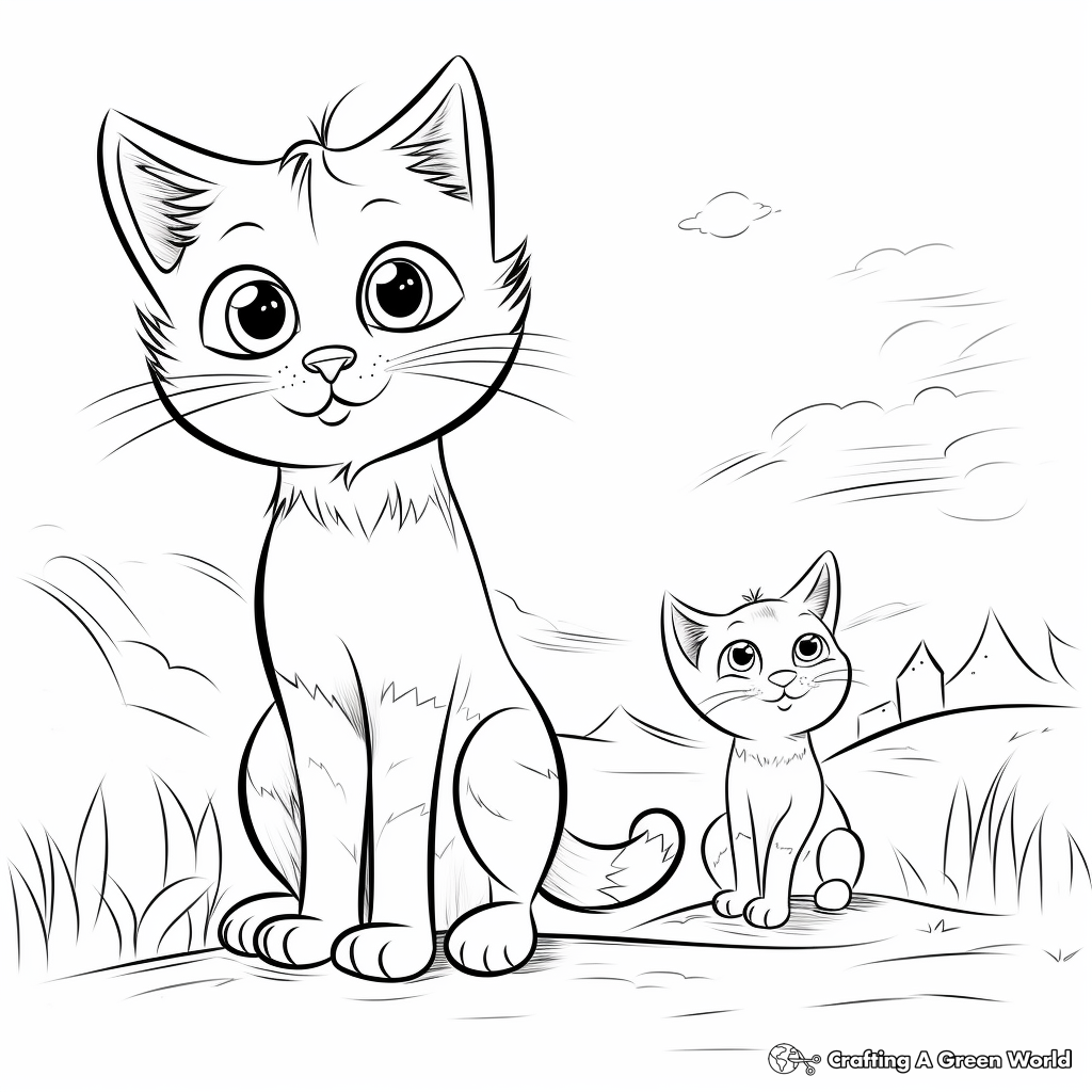 Reality-Based Cat and Mouse Interaction Coloring Pages 4