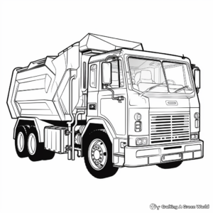Rear Loader Garbage Truck Coloring Pages 1