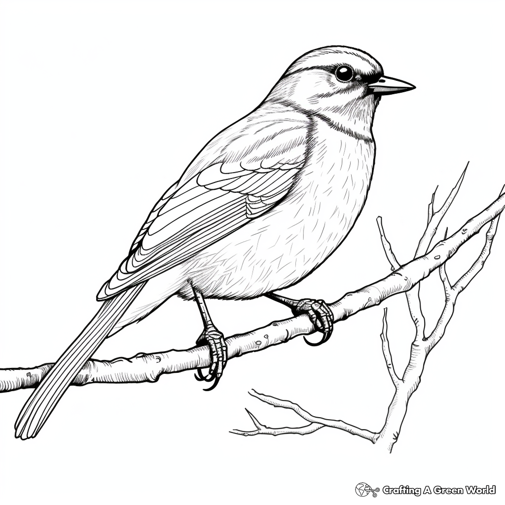 Red-Breasted Nuthatch Nobility Coloring Pages 1