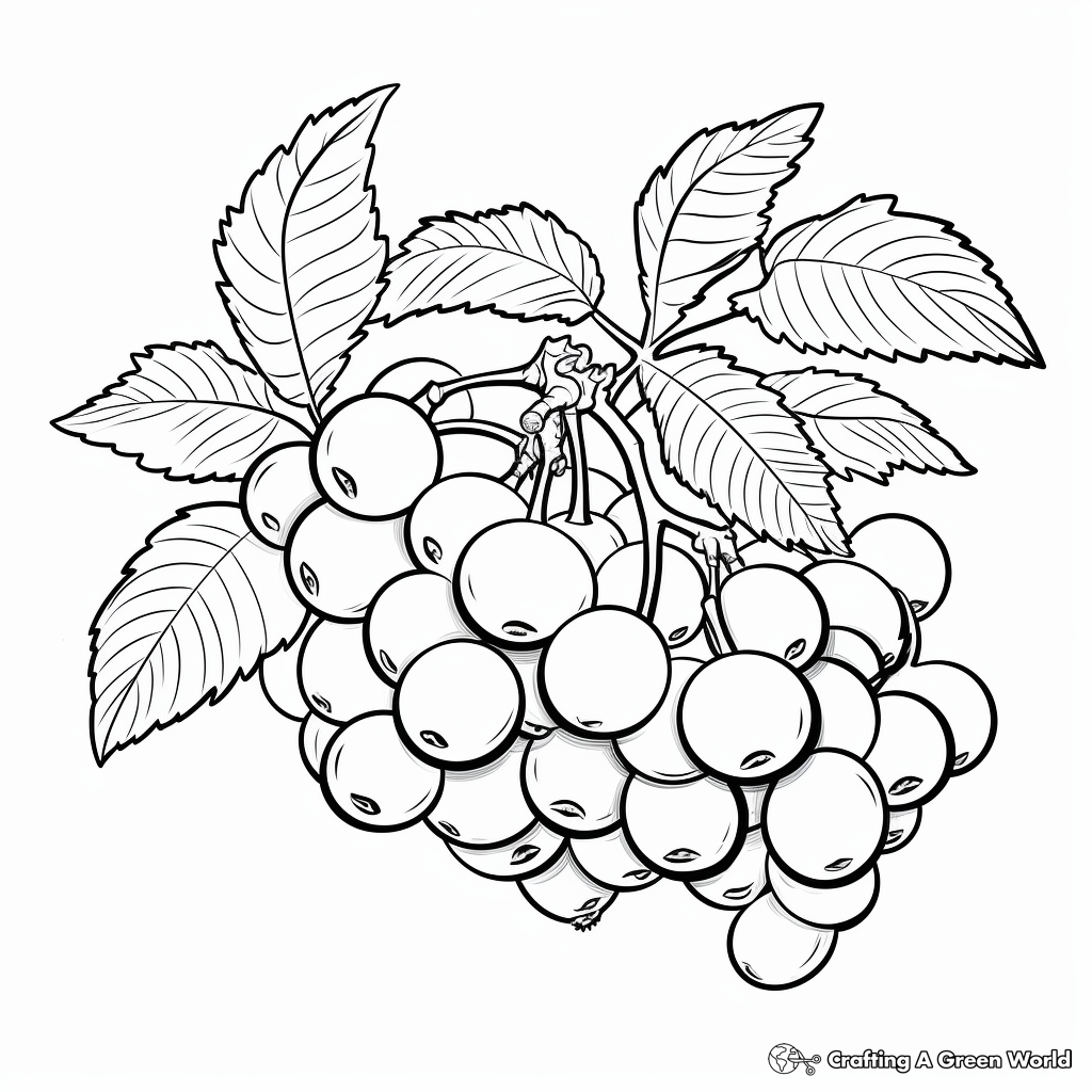 Red Cherry Coloring Pages for Kids 2