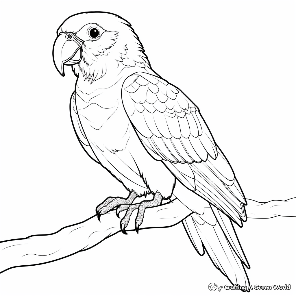 Red-fronted Macaw Parrot Coloring for Adults 1