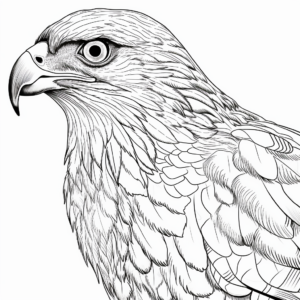 Red Tailed Hawk Feather Detail Coloring Pages 3