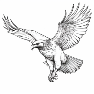 Red Tailed Hawk In Flight Coloring Pages 1
