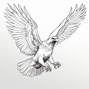 Red Tailed Hawk In Flight Coloring Pages 2