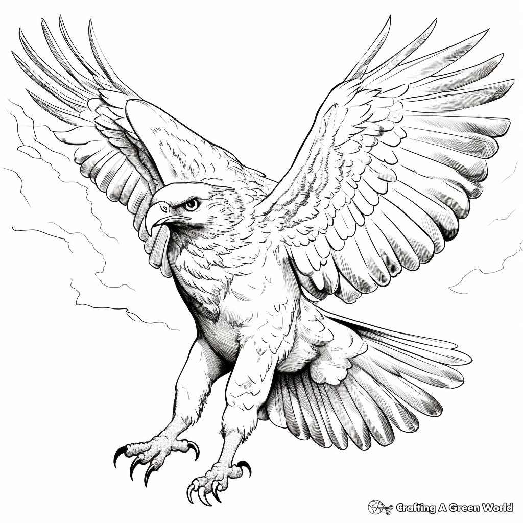 Red Tailed Hawk Prey Hunting Coloring Pages 4