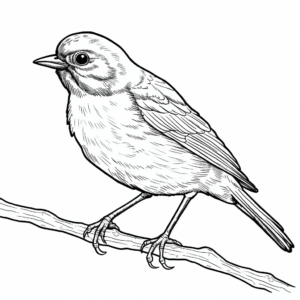 Red-Winged Blackbird in Rain Coloring Pages 4