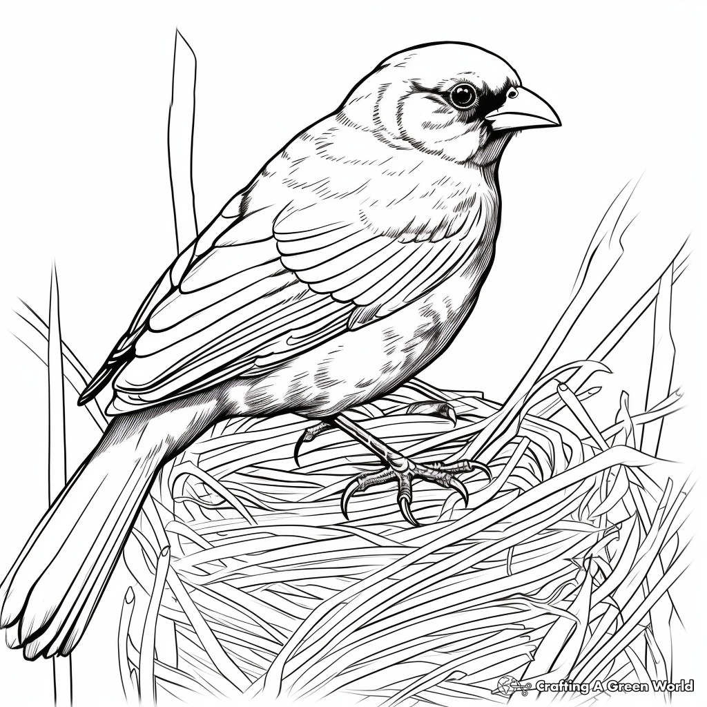 Red-Winged Blackbird Nesting Coloring Pages 3