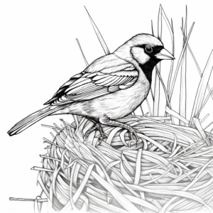 Red-Winged Blackbird Nesting Coloring Pages 4