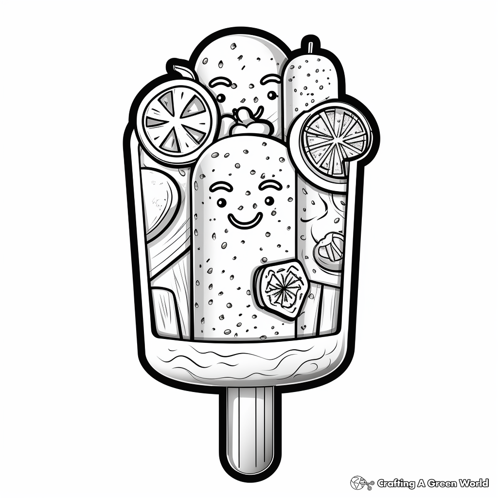 Refreshing Lemon-Lime Popsicle Coloring Pages 3