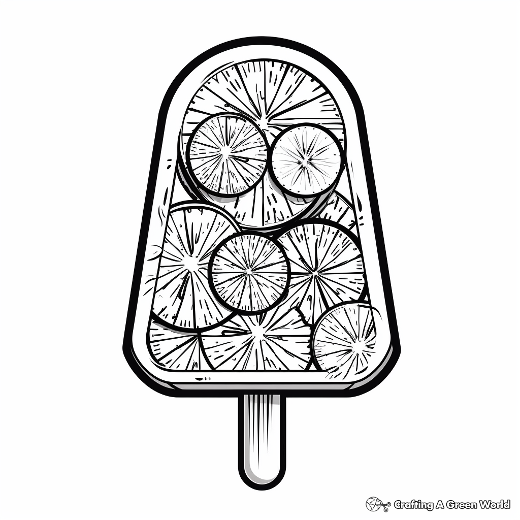 Refreshing Lemon-Lime Popsicle Coloring Pages 4