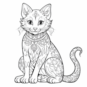Regal Russian Blue Cat Coloring Pages 1