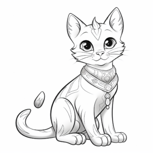 Regal Russian Blue Cat Coloring Pages 2
