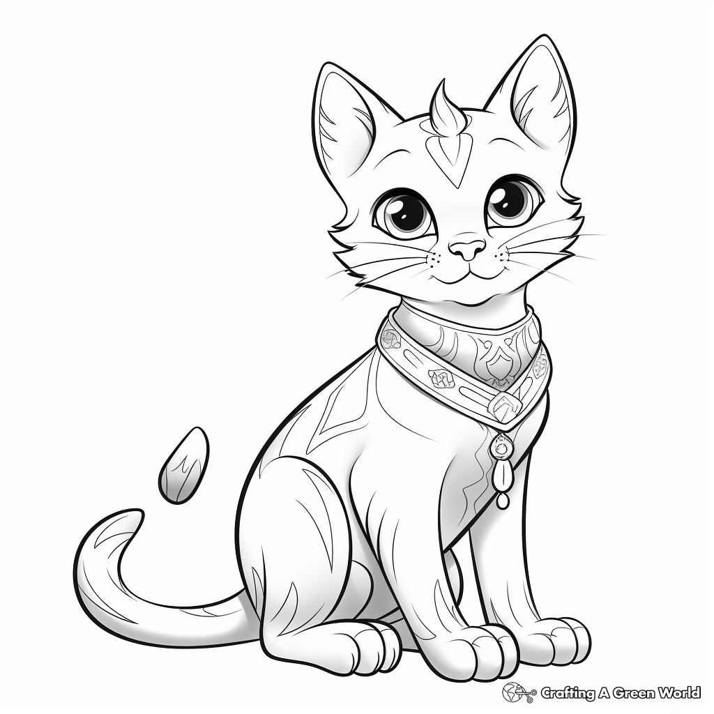 Regal Russian Blue Cat Coloring Pages 2