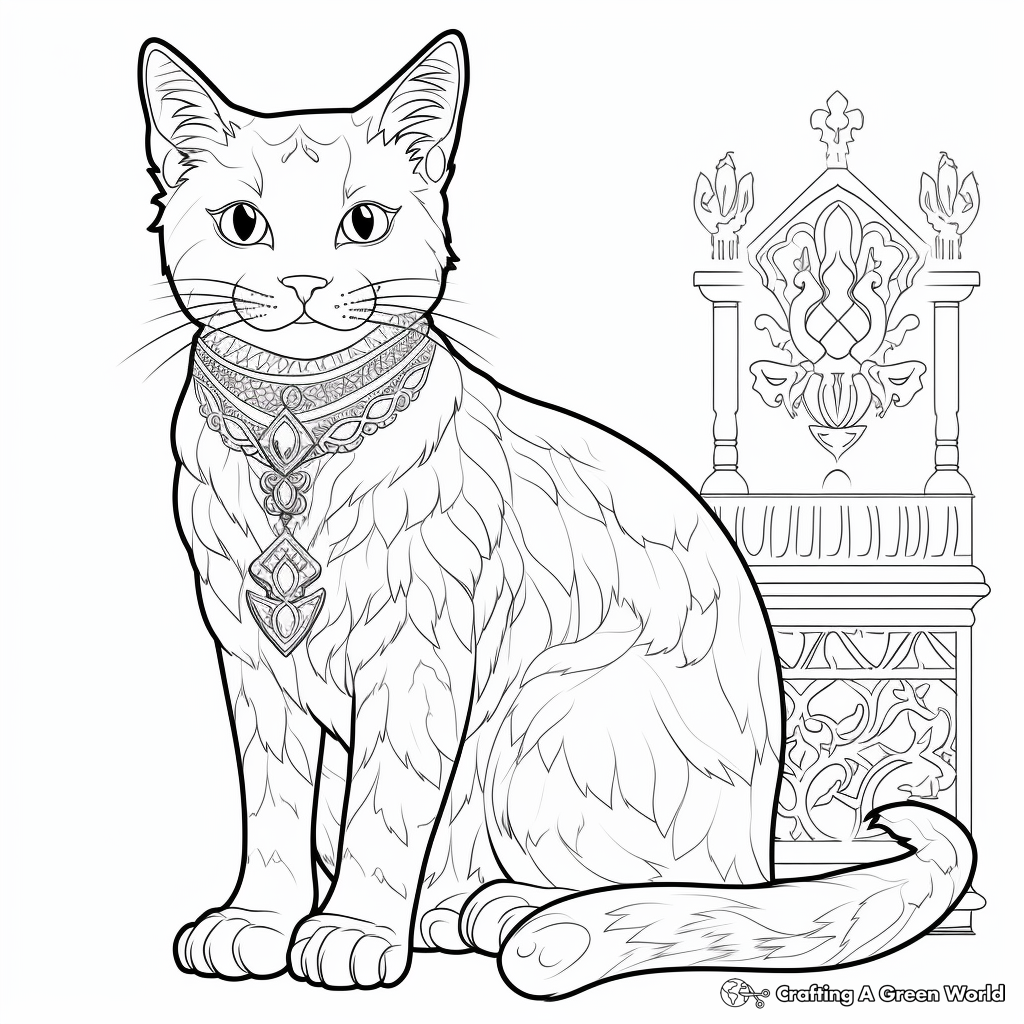 Regal Russian Blue Cat Coloring Pages 3