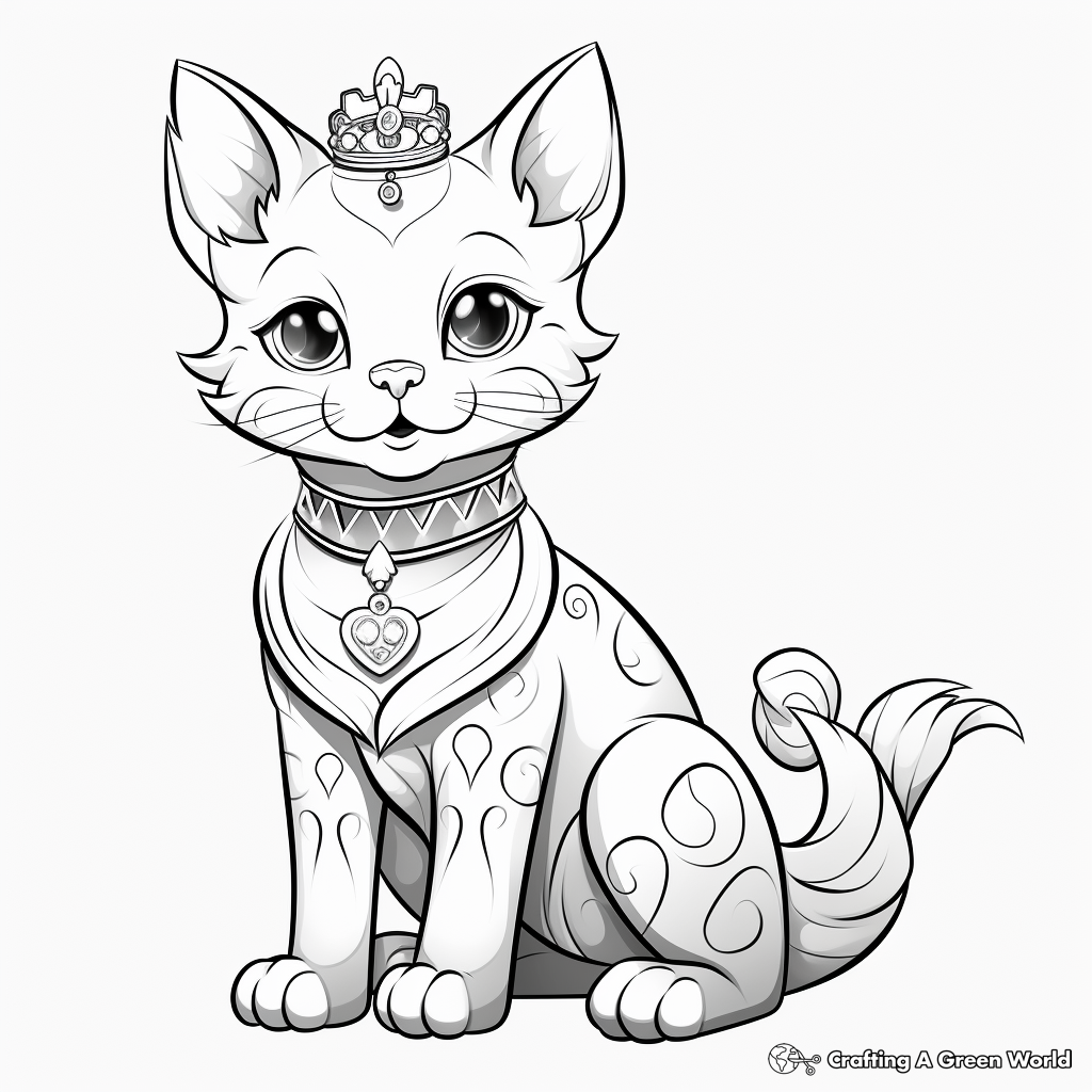 Regal Russian Blue Cat Coloring Pages 4