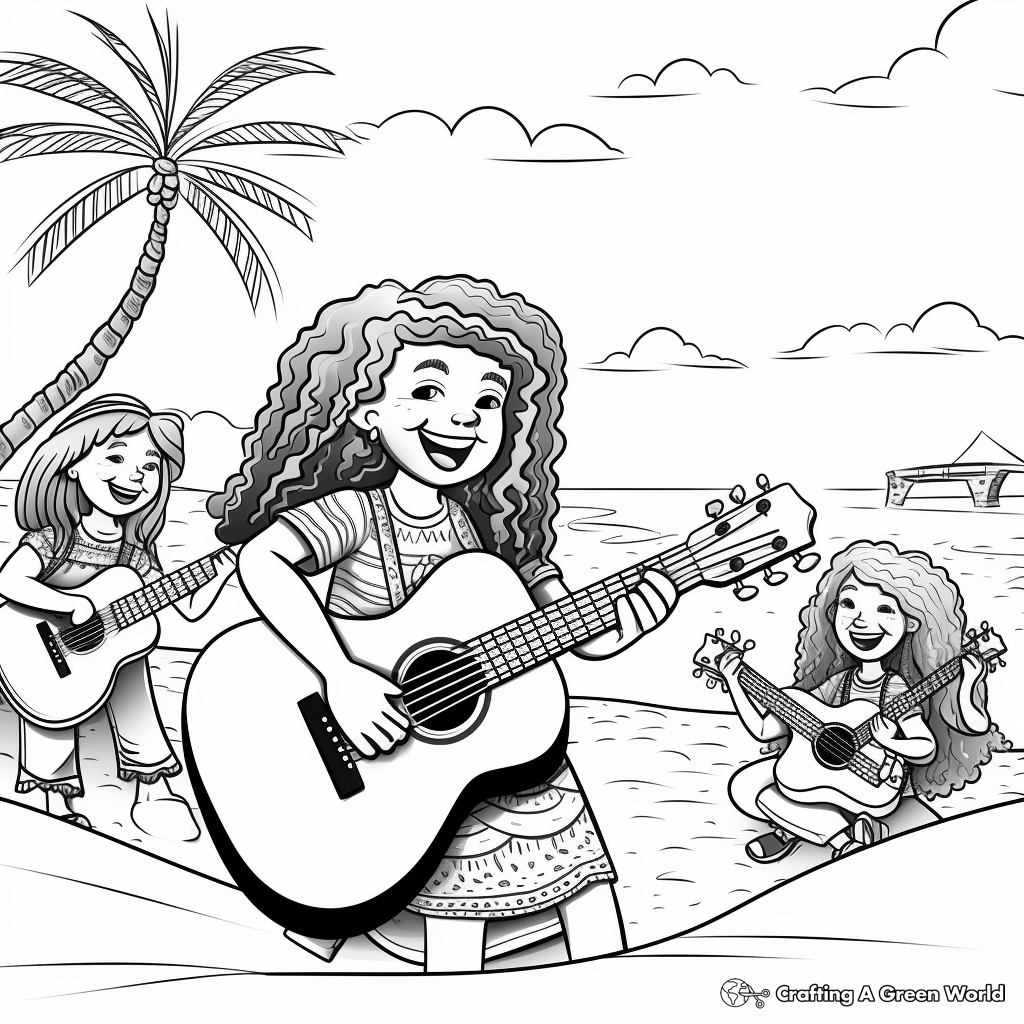 Reggae Beach Party Coloring Pages 1