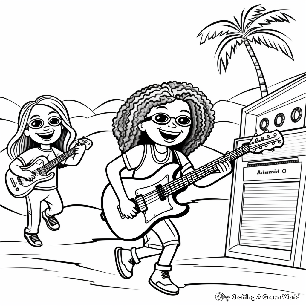 Reggae Beach Party Coloring Pages 2
