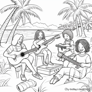Reggae Beach Party Coloring Pages 3